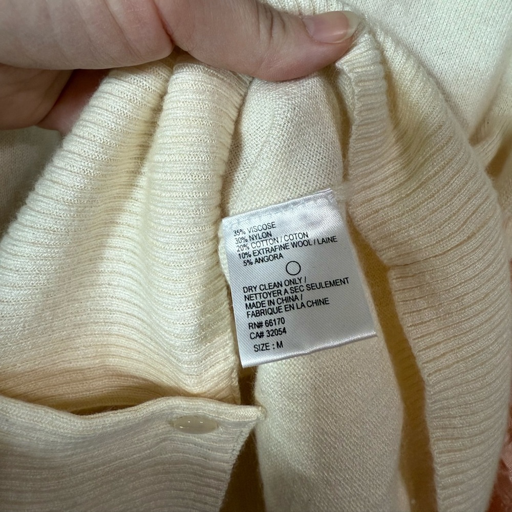 Isabella Sinclair Cottagecore Cream Ruffled Women's Sweater Cardigan - Picture 7 of 8